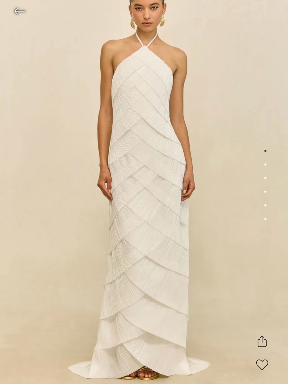 Cult Gaia Marsla Gown White Halter Tiered Maxi Dress